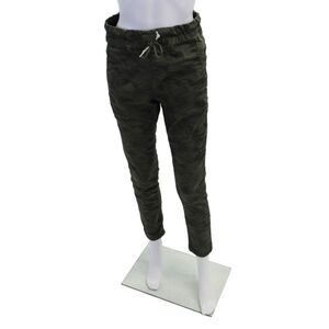 Flog Womens Cotton Camouflage Print Drawstring Waist Pants Green Size 27